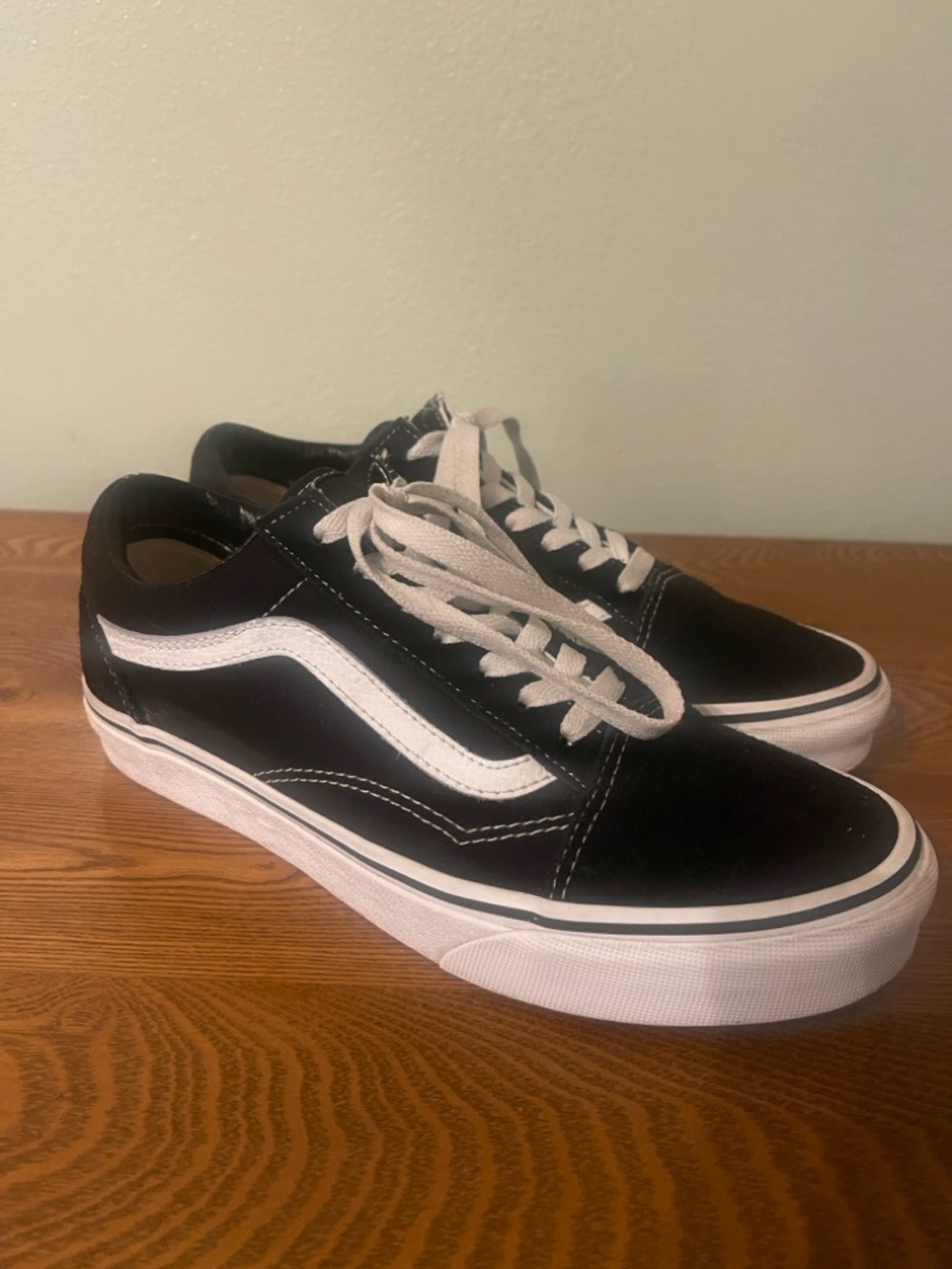 Vans Black and White Low Top Skate Sneakers
